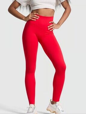 Pink VS Red Seamless High-Waist Stretch Leggings - Size Small